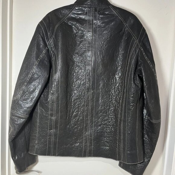 Hugo Boss Lamb Brown leather Racer jkt SZ 46R Casual SUPERB - Picture 4 of 16